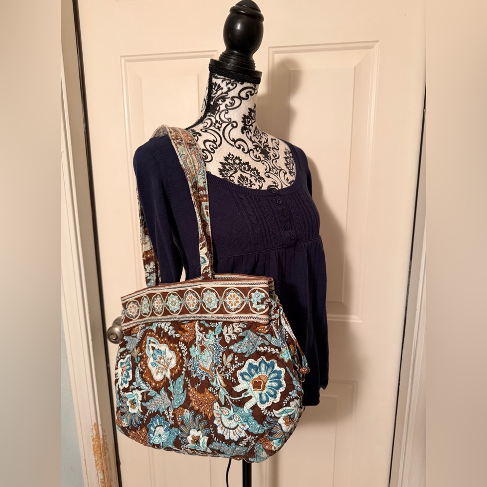 Vera Bradley Shoulder Bag Blue and Brown